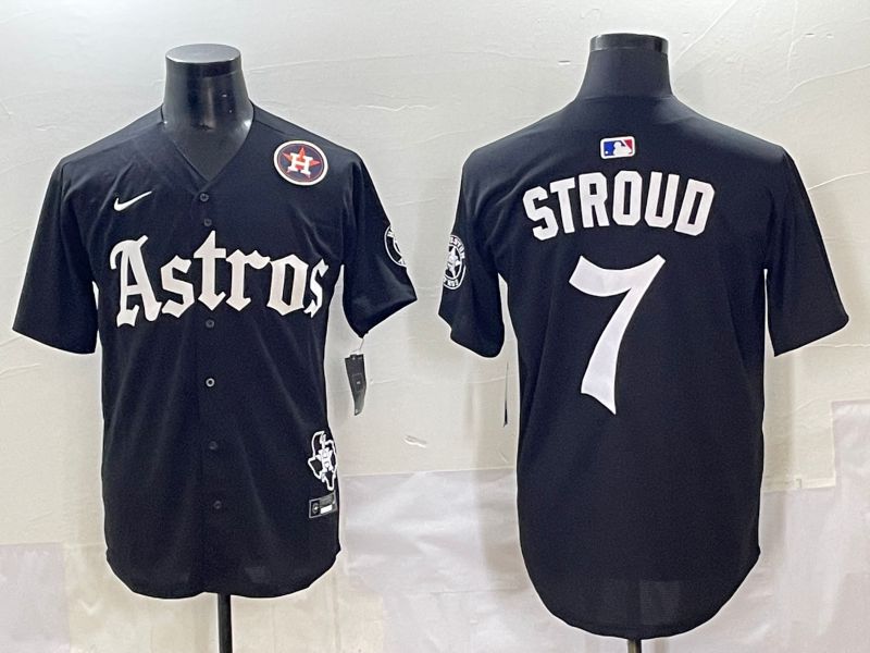 Men 2025 Houston Astros #7 Stroud Black Five generations Joint Name Nike MLB Jersey style 11->houston astros->MLB Jersey
